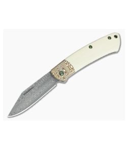Benchmade Knives Proper Gold Class #65 Ivory G10 Damasteel Slip Joint 318-181 - BM-318-181-002 1
