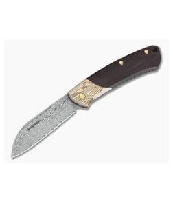 Benchmade Knives 319-201 Gold Class Proper Damasteel Mokume Burgundy Linen Micarta Slip Joint Folder - BM-319-201-148 1