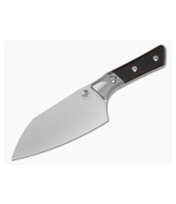Microtech Santoku 6" Black Cherry G10 Bead Blasted Titanium Bolster M390MK Stonewash Kitchen Knife (6.00" Blade) 3200B-10BC - MT-3200B-10BC 1
