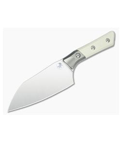 Microtech Santoku 6" Ivory White G10 Titanium Bolster Stonewash - MT-3200B-10IV 1
