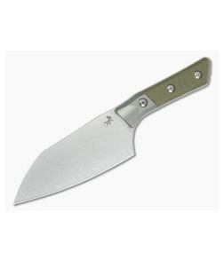 Microtech Santoku 6" OD Green G10 Titanium Bolster Stonewash - MT-3200B-10OD 1