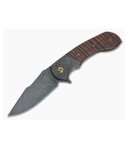 Steven Kelly Synergy Flipper Koa Wood and Damascus - CU-3210 1
