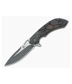 Olamic Cutlery Wayfarer Compact Flipper Carved Copper - CU-3230 1