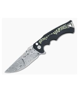 Brian Tighe 4" Tighe Fighter Glow Inlay G10 Damasteel Drop Point - CU-3277 1