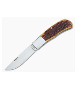 Ray Cover Custom Single Blade Trapper Amber Bone ATS-34 - CU-3281 1