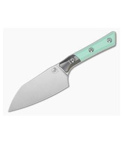 Microtech Santoku 4.2" Caribbean Blue G10 Titanium Bolster Stonewash - MT-3300B-10CA 1