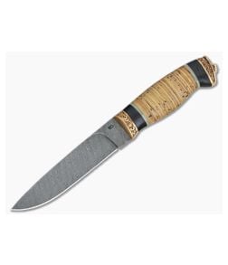 Olamic Cutlery Suna Birch Series Damascus Drop Point - CU-3301 1
