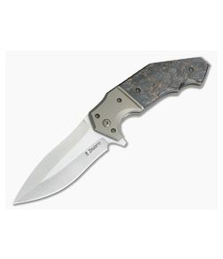 Randy Doucette Interceptor Copper Shred Carbon Fiber Dagger Grind S35VN - CU-3327 1