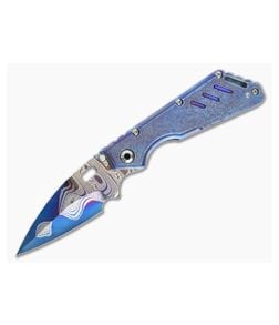 Mick Strider Custom XL San Mai Damascus Textured Ti - CU-3356 1