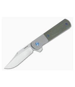 Enrique Pena Custom Lanny's Clip Flipper Green Micarta - CU-3359 1
