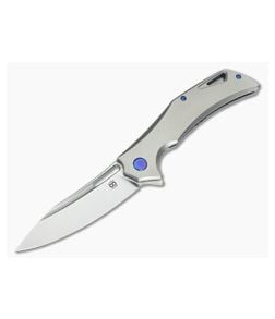 Olamic Cutlery Swish Flipper Matte Ti Blue Accent Satin Elmax - CU-3373 1