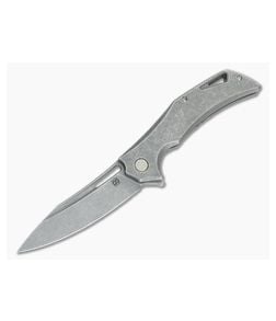 Olamic Cutlery Swish Flipper All Stonewash Titanium and Elmax - CU-3375 1