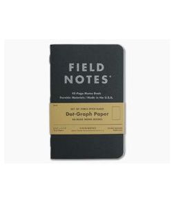 Field Notes Pitch Black Dot-Graph Paper Memo Notebook 3 Pack FN-33 - FN-33 1