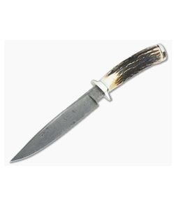 Bill Miller Custom Fighter Small with Sambar Stag & Damascus - CU-3401 1