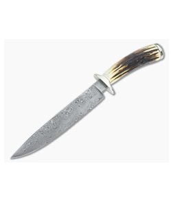 Bill Miller Custom Fighter Large with Sambar Stag & Damascus - CU-3402 1