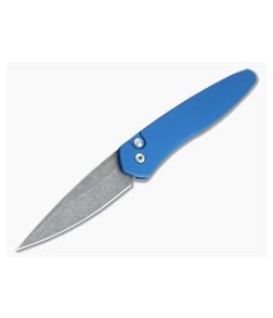 Protech Newport Solid Blue GPK Exclusive Acid Wash S35VN Automatic 3405-AW - PT-3405-AW-BLUE 1