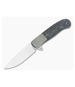 Burger Custom Atlas Plus Zirconium Marbled Carbon Fiber M390 Flipper - CU-3427 1