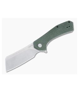 Kershaw Static Cleaver Stonewashed D2 Green Micarta KVT Liner Lock Flipper 3445MCG - KS-3445MCG 1