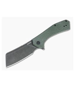 Kershaw Static Cleaver BlackWash D2 Green Micarta KVT Liner Lock Flipper 3445MCGBW - KS-3445MCGBW 1