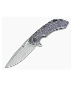 Olamic Cutlery Wayfarer 247 Purple Wash Hybrid M390 Flipper - CU-3499 1