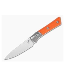 Microtech Paring Knife Ember Orange G10 Titanium Bolster Stonewash - MT-3500B-10EM 1
