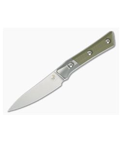 Microtech Paring Knife OD Green G10 Titanium Bolster Stonewash - MT-3500B-10OD 1