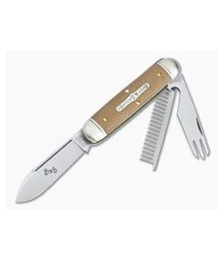 Tidioute Cutlery #35 Beer and Sausage Bar Tool Jack Knife Natural Canvas Micarta - GEC-352320-NCM 1