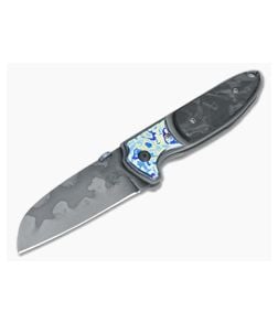 Sheepdog Knives Custom Deviant Marble CF TiMascus Folder - CU-3524 1