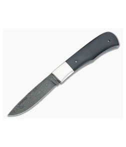 Chuck Hawes Custom Remington Folder Black Micarta and Damascus - CU-3545 1