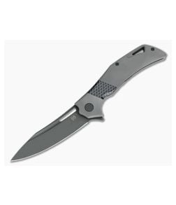 Olamic Cutlery Swish Flipper Darkblast Titanium C-Tek Inlay PVD Elmax - CU-3556 1