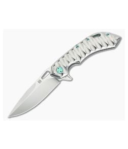 Olamic Cutlery Wayfarer 247 Scalloped High Polished Ti Satin M390 Flipper - CU-3558 1