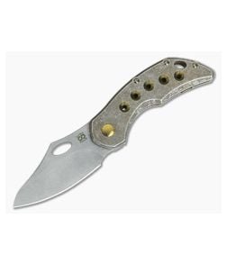 Olamic Cutlery Busker Semper 5 Hole Bronze Stonewash M390 Top Flipper - CU-3560 1