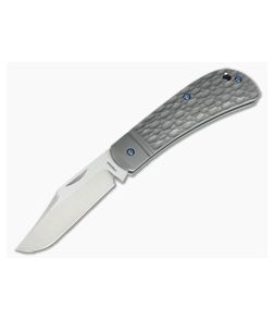 Enrique Pena Custom Lanny's Clip Point Jigged Grey Titanium Slipjoint 3570 - CU-3570 1
