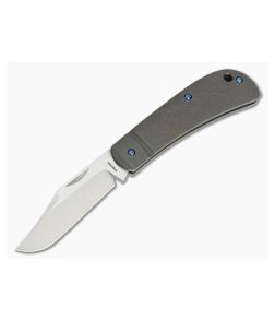 Enrique Pena Custom Lanny's Clip Point Tumbled Bronze Titanium Slipjoint 3571 - CU-3571 1