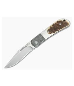 JE Made Slipjoint Stonewashed S35VN Jigged Bolster Stag 3576 - CU-3576 1