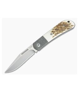 JE Made Slipjoint Stonewashed S35VN Jigged Bolster Stag 3577 - CU-3577 1