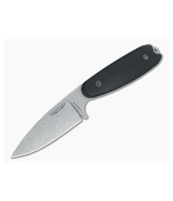 Bradford Guardian3.5 Full Height Flat Grind Stonewashed Vanadis 4E 3D Black Micarta Fixed Blade - BK-35FH-101-V4E 1