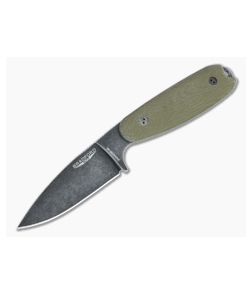 Bradford Guardian3.5 Flat Grind Nimbus Vanadis 4E 3D OD Green Micarta Fixed Blade - BK-35FH-102N-V4E 1