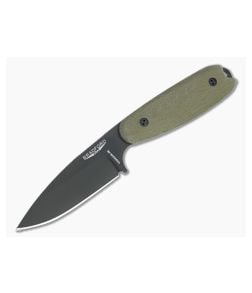 Bradford Guardian3.5 Sabre Grind Black DLC Vanadis 4E 3D OD Green Micarta Fixed Blade - BK-35S-102B-V4E 1