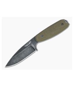 Bradford Guardian3.5 Sabre Grind Nimbus Vanadis 4E 3D OD Green Micarta Fixed Blade - BK-35S-102N-V4E 1