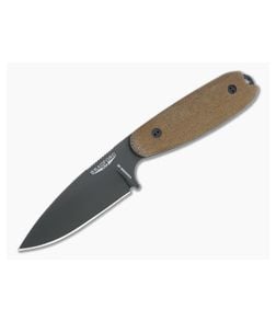 Bradford Guardian3.5 Sabre Grind Black DLC Vanadis 4E 3D Natural Micarta Fixed Blade - BK-35S-104B-V4E 1