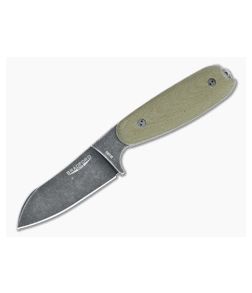 Bradford Guardian3.5 Sheepsfoot Nimbus M390 3D Green Micarta Fixed Blade - BK-35SF-102N-M390 1