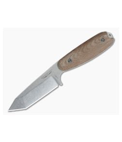 Bradford Guardian3.5 Tanto 3D Natural Micarta Stonewashed M390 - BK-35T-104-M390 1