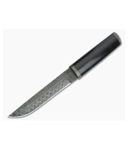 Olamic Cutlery Tanto Damascus Hornbeam Wood Handle and Sheath - CU-3602 1
