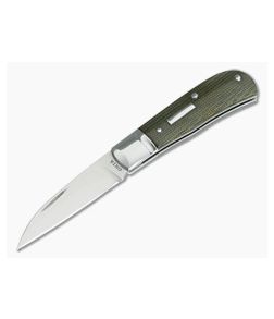 Hiroaki Ohta #125 Mini Wharncliffe Green Micarta Slip Joint Folder - CU-3626 1