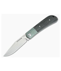 JE Made Slipjoint Stonewashed S35VN Verdigris Bronze Jigged Bolster Carbon Fiber - CU-3630 1
