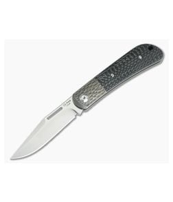 JE Made Slipjoint Stonewashed S35VN Muddy Jigged Bolster Carbon Fiber - CU-3631 1