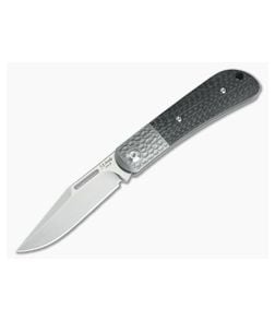 JE Made Slipjoint Stonewashed S35VN Bead Blast Jigged Bolster Carbon Fiber - CU-3632 1