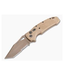 Hogue SIG K320A M17/M18 Tanto Serrated Coyote Tan S30V Polymer Button Lock Automatic 36323 - HO-36323 1