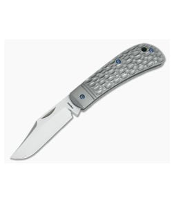 Enrique Pena Custom Lanny's Clip Point Jigged Titanium Blue Hardware Slipjoint - CU-3658 1